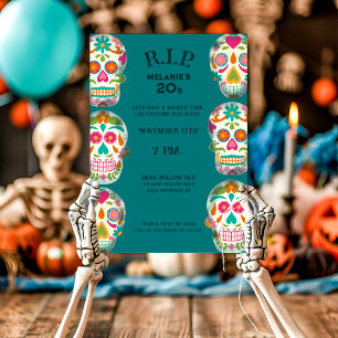 RIP mijn 20s Custom Age Sugar Skulls Verjaardag Kaart