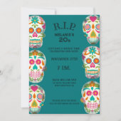 RIP mijn 20s Custom Age Sugar Skulls Verjaardag Kaart (Voorkant)