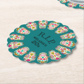 RIP mijn 20s Custom Age Sugar Skulls Verjaardag Kartonnen Onderzetters (Gekanteld)