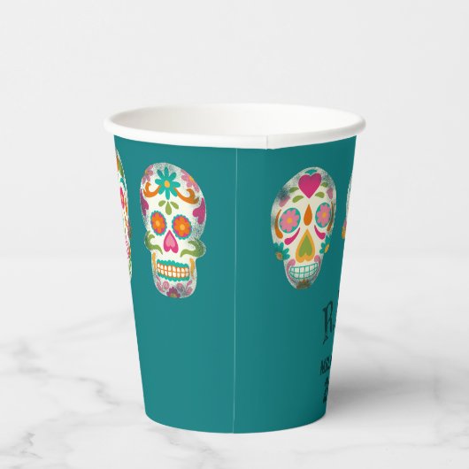 RIP mijn 20s Custom Age Sugar Skulls Verjaardag Papieren Bekers (Rechts)
