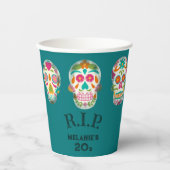 RIP mijn 20s Custom Age Sugar Skulls Verjaardag Papieren Bekers (Voorkant)