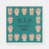 RIP mijn 20s Custom Age Sugar Skulls Verjaardag Servet (Voorkant)