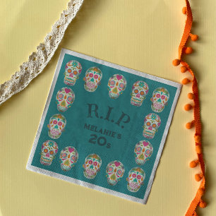 RIP mijn 20s Custom Age Sugar Skulls Verjaardag Servet