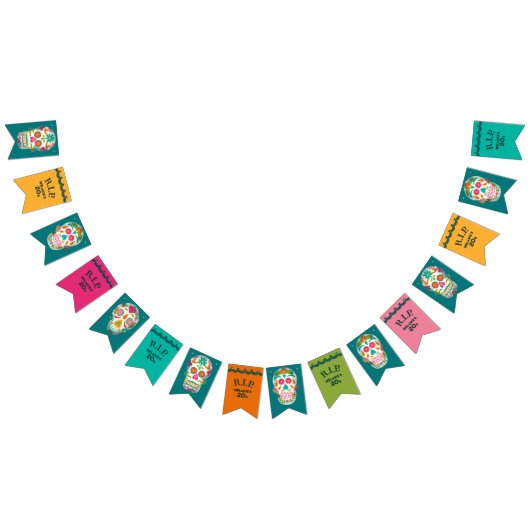 RIP mijn 20s Custom Age Sugar Skulls Verjaardag Vlaggetjes (Alle)