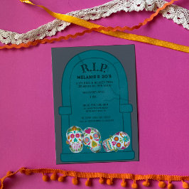 RIP mijn 20s Custom Age Tombstone, Skulls Birthday Kaart
