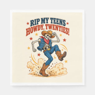 RIP Mijn Tienerjaren Dansend Skelet Cowboy 20e Ver Servet