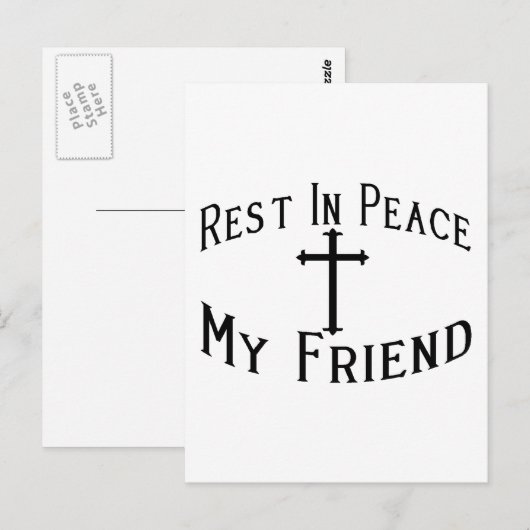 RIP mijn vriend Briefkaart (Voorkant / Achterkant)