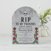 Rip my 20s Gravestone 30th Gothic Verjaardagsfeest Kaart (Staand voorkant)