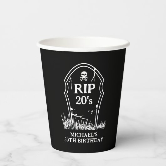 RIP naar mijn 30e verjaardag van mijn twintigste v Papieren Bekers (Achterkant)