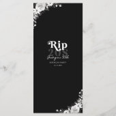 Rip naar mijn twintiger zwart 30ste verjaardagsfee menu (Achterkant)