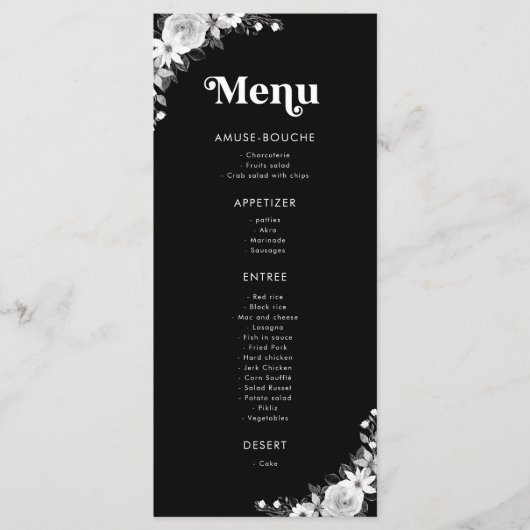 Rip naar mijn twintiger zwart 30ste verjaardagsfee menu (Voorkant)