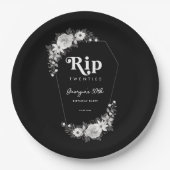 Rip naar mijn twintiger zwart 30ste verjaardagsfee papieren bordje (Voorkant)