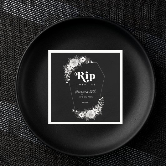 Rip naar mijn twintiger zwart 30ste verjaardagsfee servet