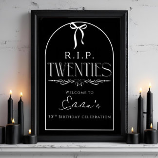 RIP naar My 20s Welcome Poster: Gothic 30th Birthd Poster