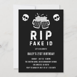 RIP nep-ID grappige bier drinkende grap 21ste verj Kaart