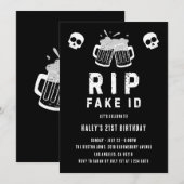 RIP nep-ID grappige bier drinkende grap 21ste verj Kaart (Voorkant / Achterkant)