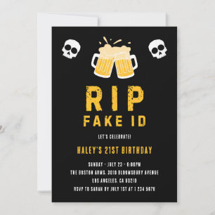 RIP nep-ID grappige bier drinkende grap 21ste verj Kaart