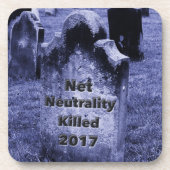 RIP Net Neutrality Gravestone Bier Onderzetter (Voorkant)
