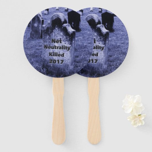 RIP Net Neutrality Gravestone Handwaaier (Voorkant en achterkant)
