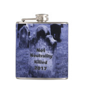 RIP Net Neutrality Gravestone Heupfles (Voorkant)