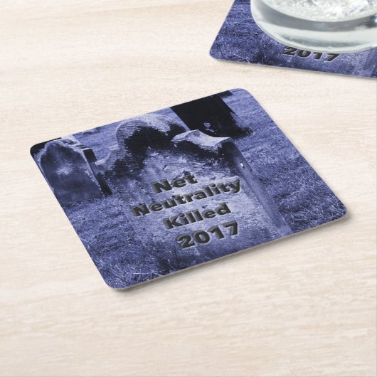 RIP Net Neutrality Gravestone Kartonnen Onderzetters (Schuin)