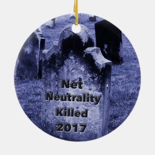 RIP Net Neutrality Gravestone Keramisch Ornament (Achterkant)