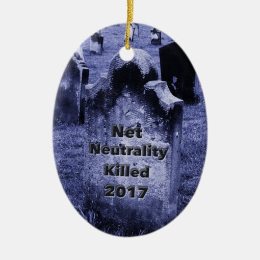 RIP Net Neutrality Gravestone Keramisch Ornament (Voorkant)