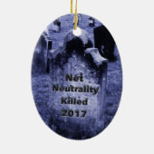 RIP Net Neutrality Gravestone Keramisch Ornament (Achterkant)