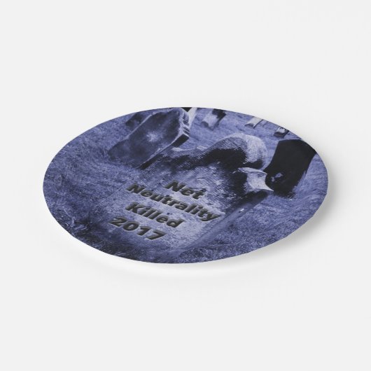 RIP Net Neutrality Gravestone Papieren Bordje (Gekanteld)