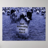 RIP Net Neutrality Gravestone Poster (Voorkant)
