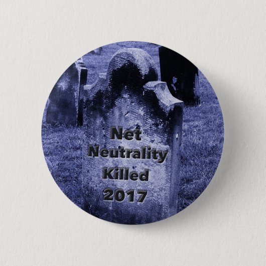 RIP Net Neutrality Gravestone Ronde Button 5,7 Cm (Voorkant)