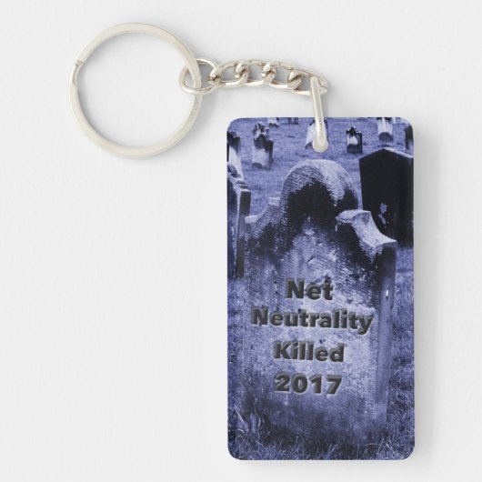 RIP Net Neutrality Gravestone Sleutelhanger (Voorkant)