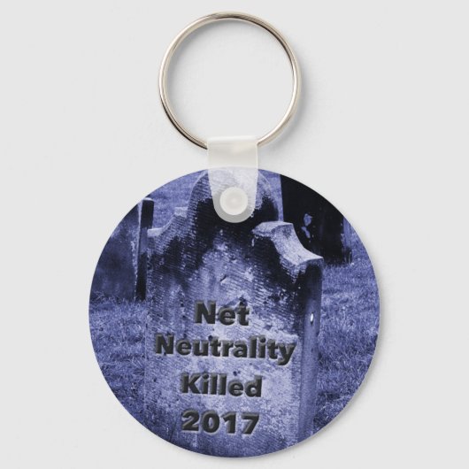 RIP Net Neutrality Gravestone Sleutelhanger (Voorkant)