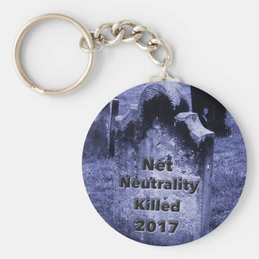 RIP Net Neutrality Gravestone Sleutelhanger (Voorkant)
