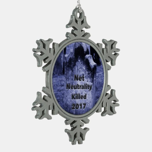RIP Net Neutrality Gravestone Tin Sneeuwvlok Ornament (Links)