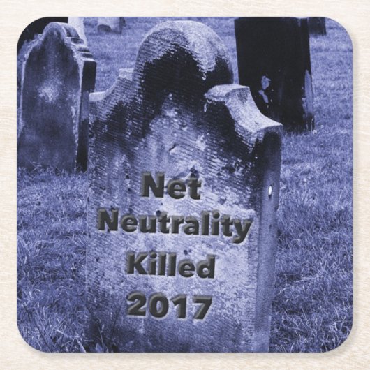 RIP Netneutraliteit Grafsteen Kartonnen Onderzetters (Voorkant)