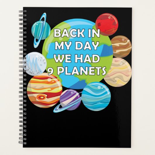 RIP Pluto - Terug in Mijn Dag hadden we 9 Planeten Planner (Voorkant)