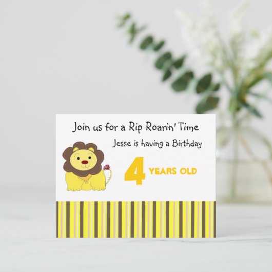 Rip Roarin' Birthday Invitation Kaart (Staand voorkant)