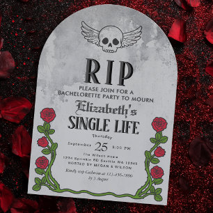 Rip Single Life Gothic Bachelorette Party Kaart