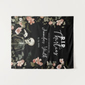 RIP Thirties Skeleton 40th Birthday Party Achtergr Wandkleed (Voorkant (horizontaal))