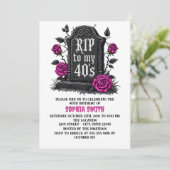 Rip to 40s Birthday Gothic Kaart (Staand voorkant)