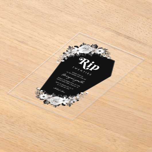 Rip to my 20s Funny Transparent 30th Birthday Acryl Uitnodigingen (Laagn)