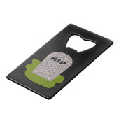 RIP Tombstone Bottle Open Creditkaart Flessenopener (Voorkant Gekanteld)