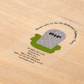 RIP Tombstone Custom Acryl Uitnodigingen (Laagn)