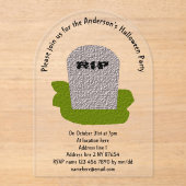 RIP Tombstone Custom Acryl Uitnodigingen (Voorkant)