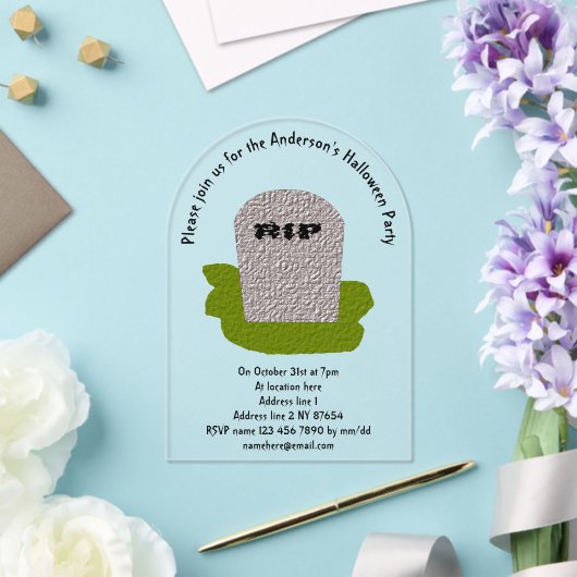 RIP Tombstone Custom Acryl Uitnodigingen (Insitu (Huwelijk))
