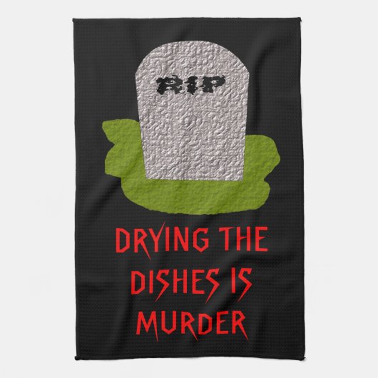 RIP Tombstone Funny Kitchen Towel Theedoek (Verticaal)