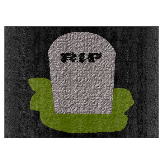 RIP Tombstone Glass Cutting Board Snijplank (Voorkant)