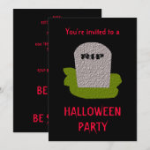 RIP Tombstone Halloween Party uitnodiging (Voorkant / Achterkant)