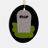 RIP Tombstone Happy Halloween Custom Keramisch Ornament (Rechts)